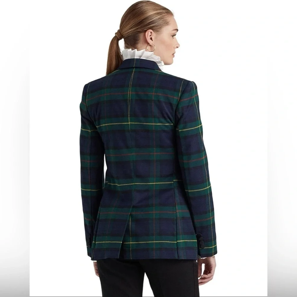 Lauren Ralph Lauren plaid bullion blazer jacket tartan size 10 new with tags